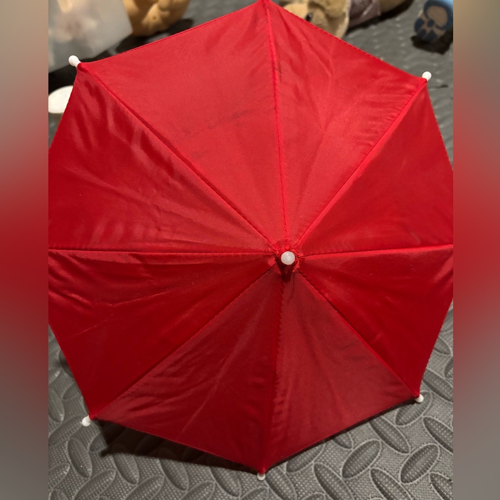 American Girl Doll Red Umbrella